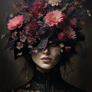 魅惑のノワール – ゴシック様式の花女神のデコページ 薄葉紙