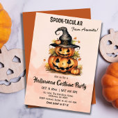 魅惑のハロウィンパンプキン魔女帽子 ハロウィンパーティーがとってもキュート 招待状