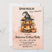 魅惑のハロウィンパンプキン魔女帽子 ハロウィンパーティーがとってもキュート 招待状 (正面)