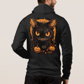 魅惑のハロウィン: カボチャの中の黒猫 パーカ (裏面)