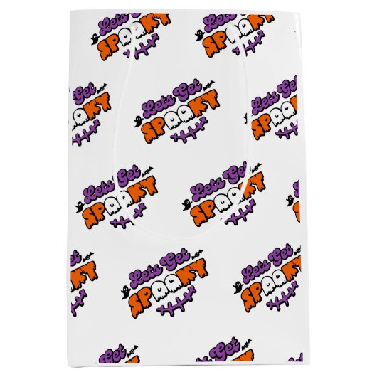 魅惑のハロウィーンの設定を取得不気味 ミディアムペーパーバッグ (正面)