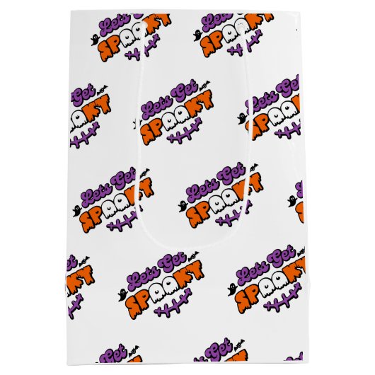 魅惑のハロウィーンの設定を取得不気味 ミディアムペーパーバッグ (裏面)