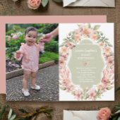 魅惑のバタフライガーデン任意の年齢の誕生日写真 招待状