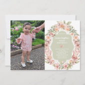 魅惑のバタフライガーデン任意の年齢の誕生日写真 招待状 (正面)