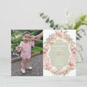 魅惑のバタフライガーデン任意の年齢の誕生日写真 招待状 (スタンド正面)