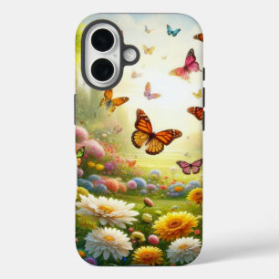 魅惑のバタフライガーデン iPhone 16ケース