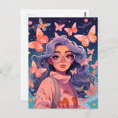 魅惑のバタフライドリームハガキ ポストカード (正面/裏面)