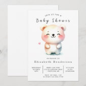 魅惑のパステルベアベビーシャワー 招待状 (正面/裏面)