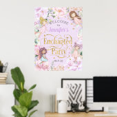 魅惑のパーティー妖精をテーマにした女の子の誕生日へようこそ ポスター (ホームオフィス)