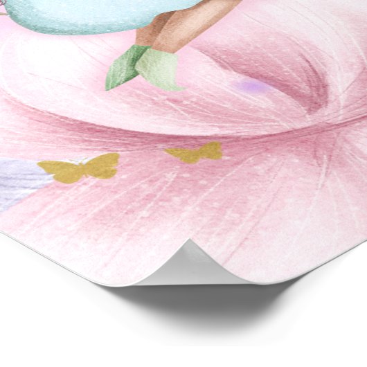 魅惑のパーティー妖精をテーマにした女の子の誕生日へようこそ ポスター (角)