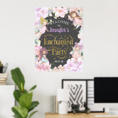 魅惑のパーティー妖精をテーマにした女の子の誕生日へようこそ ポスター (ホームオフィス)