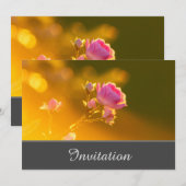 魅惑のピンクのバラの招待状 招待状 (正面/裏面)