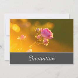 魅惑のピンクのバラの招待状 招待状