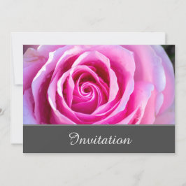 魅惑のピンクのバラの招待状 招待状