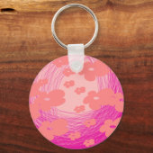 魅惑のピンクの花 キーホルダー (正面)