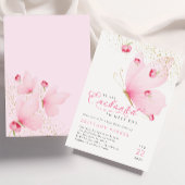 魅惑のピンクの蝶のベビーシャワー 招待状