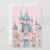 魅惑のピンクプリンセス女の子の赤ちゃんシャワー 招待状 (裏面)