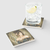 魅惑のフェアリーテイルプリンセスの肖像画 ストーンコースター (横)