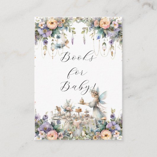 魅惑のフェアリー茶パーティーフローラブックベビー エンクロージャーカード (正面)