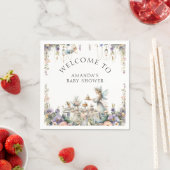 魅惑のフェアリー茶パーティーフローラベビーガールシャワー スタンダードカクテルナプキン (インサイチュ)