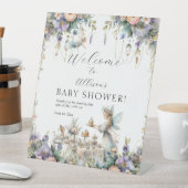 魅惑のフェアリー茶パーティーフローラベビーガールシャワー 台座サイン (インサイチュ)