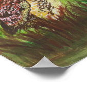 魅惑のフクロウの水彩画 ポスター (角)