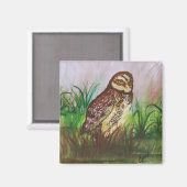 魅惑のフクロウの水彩画 マグネット (正面/裏面)