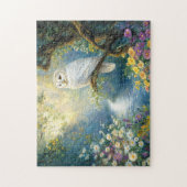 魅惑のフクロウの花と森 ジグソーパズル (縦)