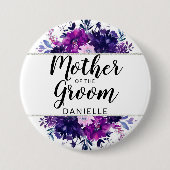 魅惑のフローラの母なる新郎モノグラムの 缶バッジ (正面)