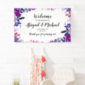 魅惑のフローラパープル結婚のサイン歓迎 横断幕 (インサイチュ)