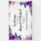 魅惑のフローラパープル結婚のサイン歓迎 横断幕 (縦)