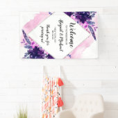 魅惑のフローラパープル結婚のサイン歓迎 横断幕 (インサイチュ)