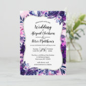 魅惑のフローラ紫の水色結婚の 招待状 (スタンド正面)