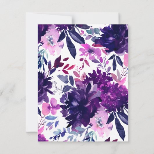 魅惑のフローラ紫の羽結婚は 招待状 (裏面)