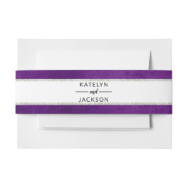 魅惑のフローラ紫の銀結婚色 招待状ベリーバンド