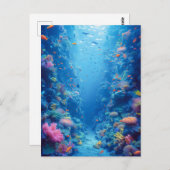 魅惑のブルーデプスとコーラルヒューズ ポストカード (正面/裏面)