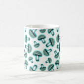 魅惑のブルーマッシュルーム – ホワイトコーヒーマグ コーヒーマグカップ (中央)