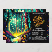 魅惑のホタル夜空の赤ちゃんシャワー 招待状 (正面/裏面)