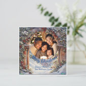 魅惑のホリーアーチクリスマスフォトパーソナライズされたページ シーズンカード (スタンド正面)