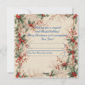 魅惑のホリーアーチクリスマスフォトパーソナライズされたページ シーズンカード (裏面)