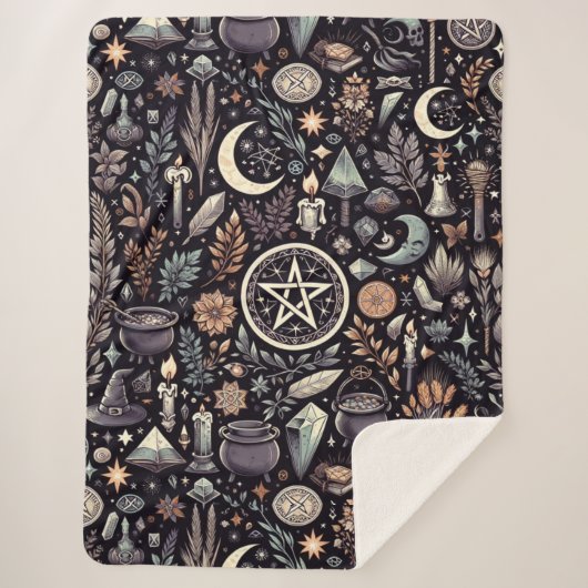 魅惑のボタニカ：魔法のハーブ&ウィッチクラフト シェルパブランケット (正面)