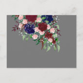 魅惑のマルサラ海軍ブルーピンク結婚ズ インビテーションポストカード (裏面)