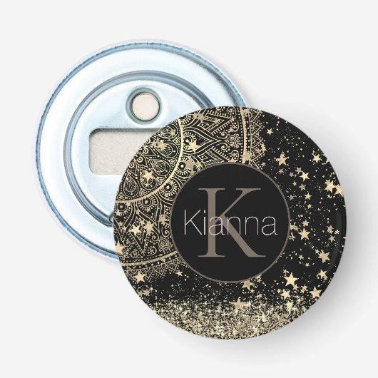 魅惑のマンダラと金ゴールドモノグラム 栓抜き (正面)