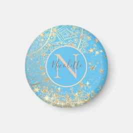 魅惑のマンダラと金ゴールド星モノグラム マグネット