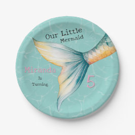 魅惑のマーメイドテールガールバースデーパーティー ペーパープレート