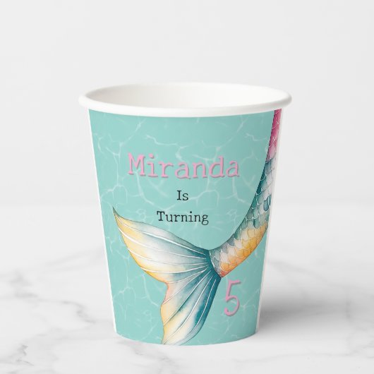 魅惑のマーメイドテールガールバースデーパーティー 紙コップ (正面)