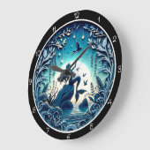 魅惑のマーメイド海シーン時計 ラージ壁時計 (傾斜)