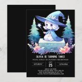 魅惑のミニマリスト魔法使い誕生日 招待状 (正面/裏面)