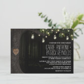 魅惑のメイソンジャーオークの木の結婚式招待状 招待状 (スタンド正面)