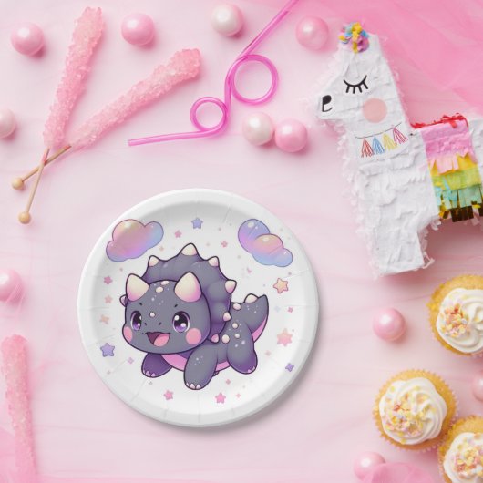 魅惑のモダン恐竜の赤ちゃんシャワー ペーパープレート (パーティー)